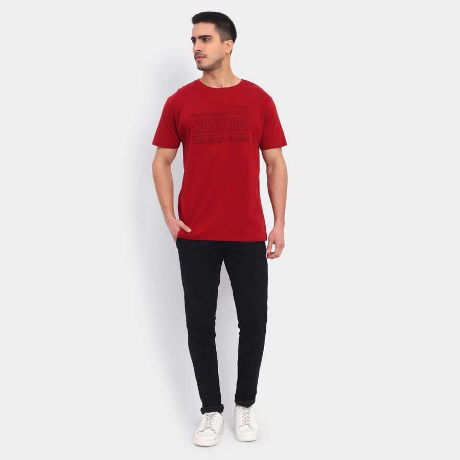 Men's 100% Cotton T-Shirt, Maroon, large image number null